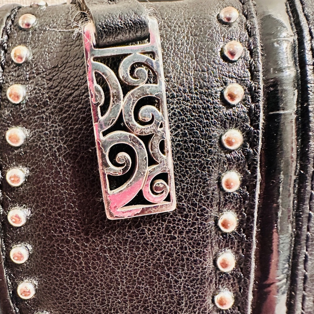 Brighton Black Studded Leather Women's Trifold Wallet - Picture 3 of 12